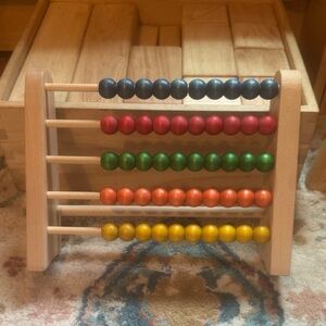 Wooden Abacus Toy with Colorful Beads